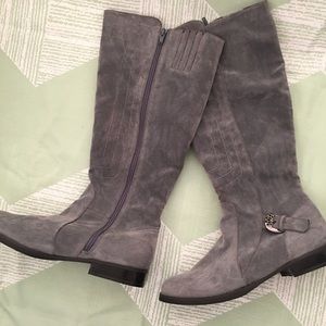 Envy Size 9 Grey/Blue faux suede knee high boots