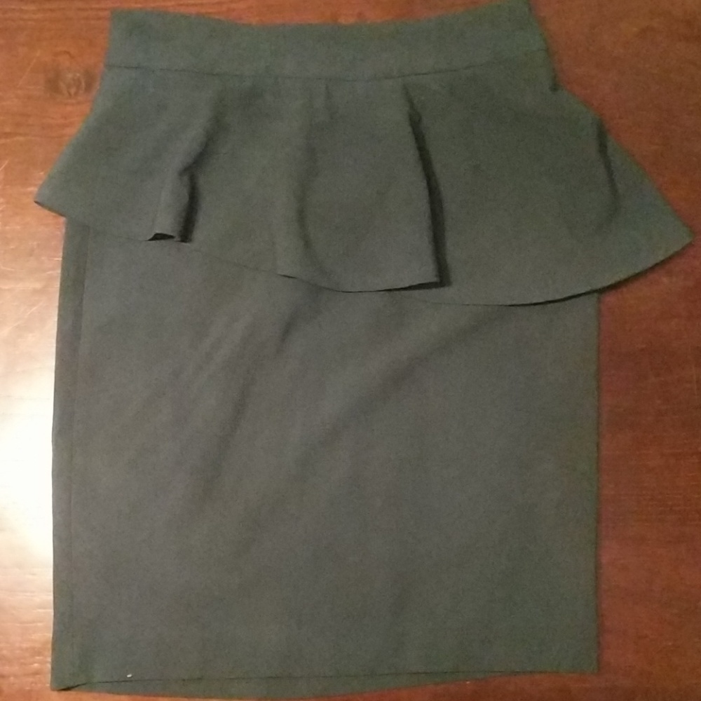 Festive emerald green skirt