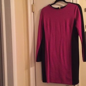 Pink and black long sleeve dress