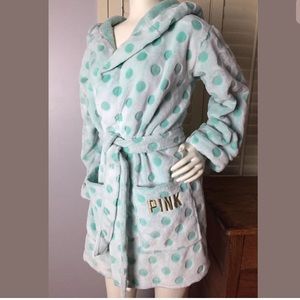 Victoria’s Secret PINK Green Polka Dot Robe M/L