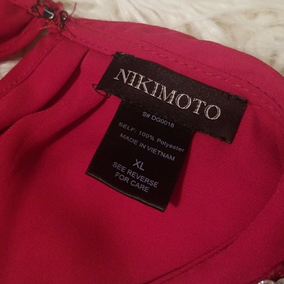 NIKIMOTO RED SLEEK BLOUSE - Picture 3 of 3
