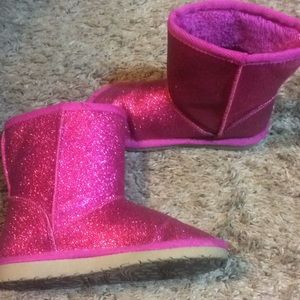 Pink glitter boots girls size 12