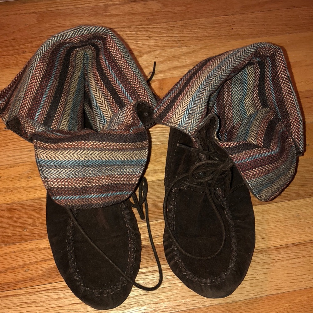 Cute brown moccasin boots