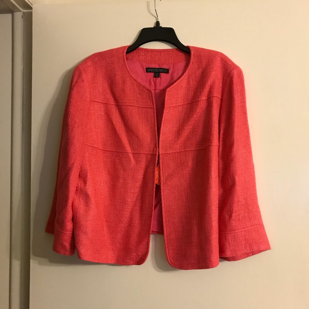 Lafayette 148 pink/orange short jacket SZ 16 NWOT