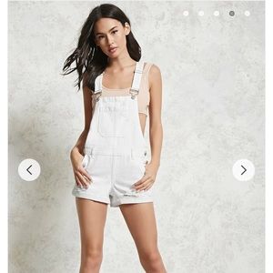 NWT White Overall Shorts