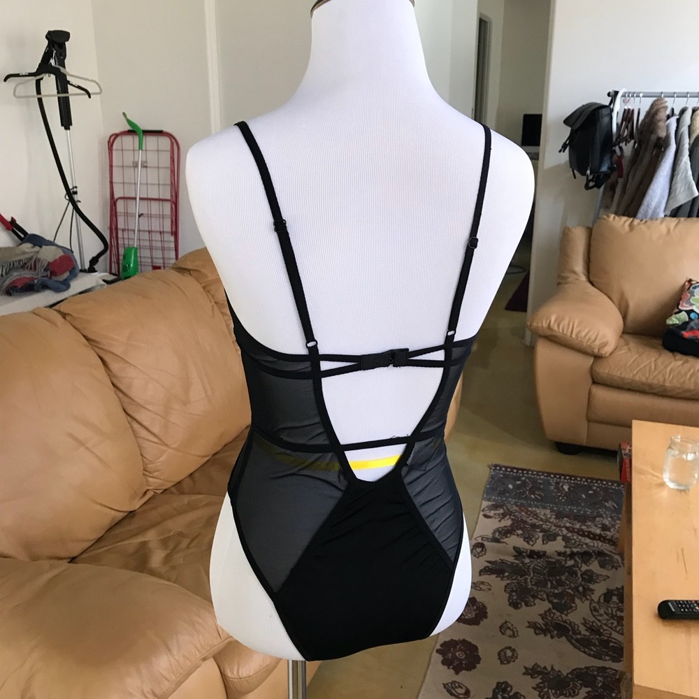 Nasty Gal Black Slinky Mesh Bodysuit S - Picture 3 of 6