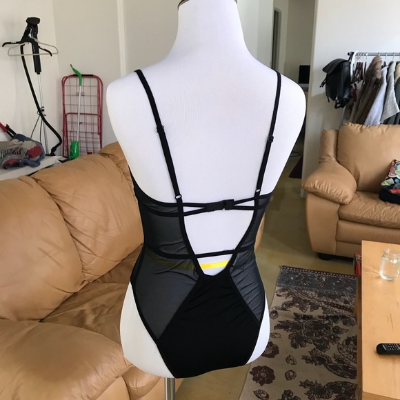 Nasty Gal Black Slinky Mesh Bodysuit S - Picture 3 of 6