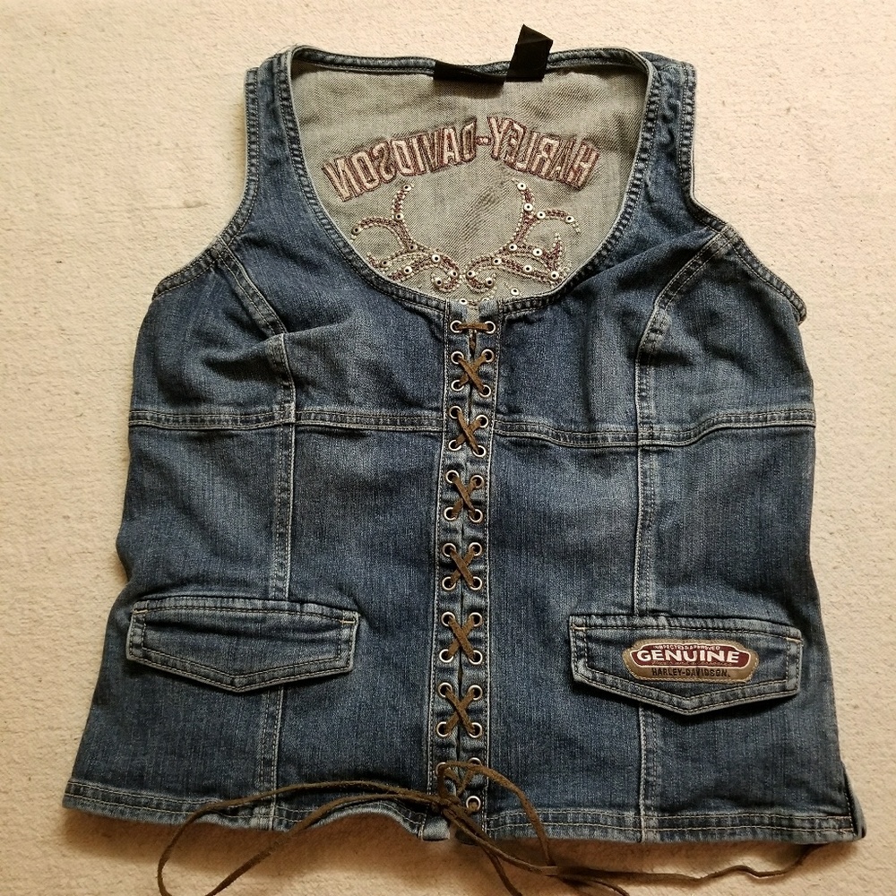 Harley-Davidson Womens Blue Denim Jean Size Large