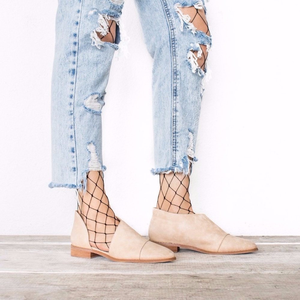 Mi.iM Freya Side Cutout Flats Shoes Beige Booties. - Picture 2 of 7