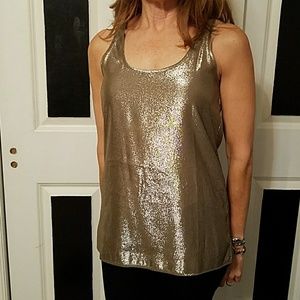 Ann Taylor Silk Metallic Top