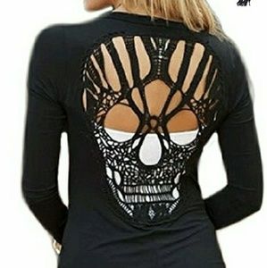 Skull Cardigan NEW small thru xl