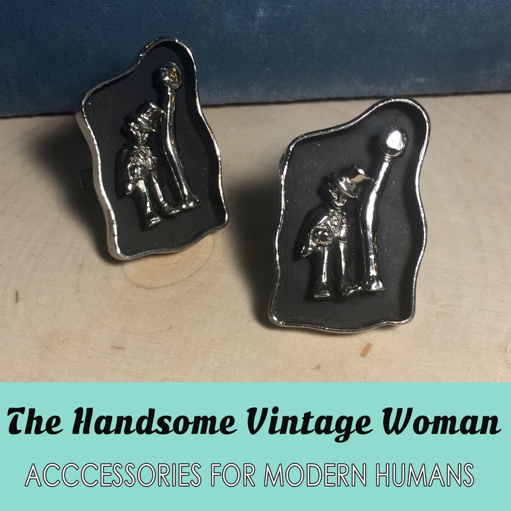 Street Scene Swank, Shadow Box 3D Cuff Links,