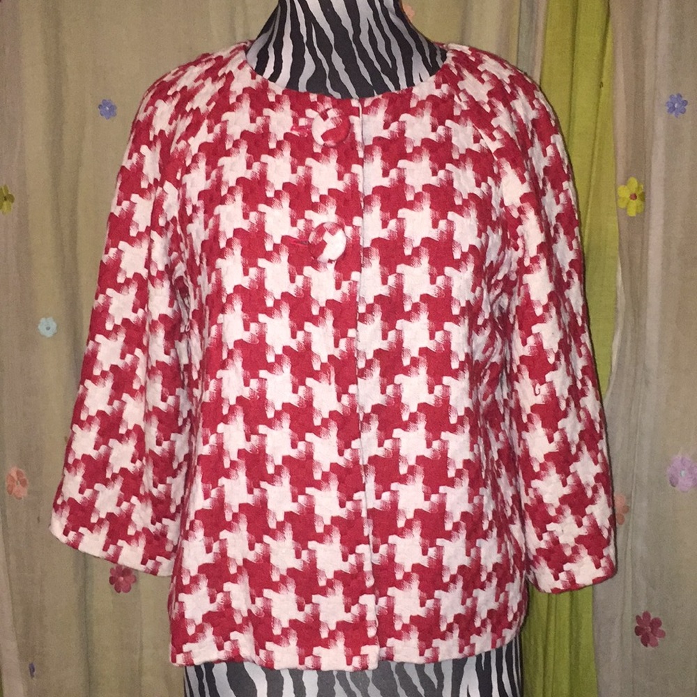 Great condition red houndstooth 2button Jacket