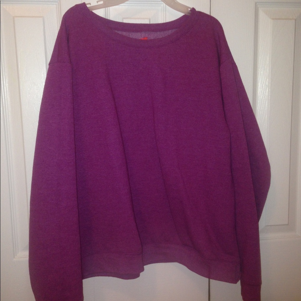 purple Hanes crewneck