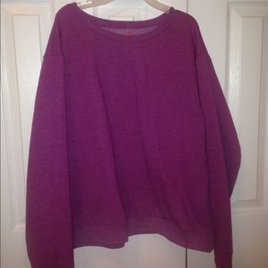 purple Hanes crewneck