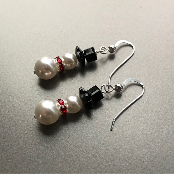 Swarovski Crystal Snowman Sterling Earrings NEW ⛄️ - Picture 2 of 4
