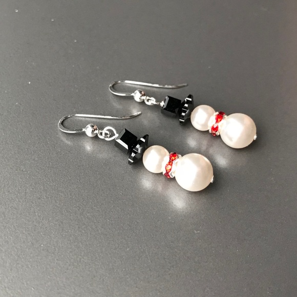 Swarovski Crystal Snowman Sterling Earrings NEW ⛄️ - Picture 3 of 4