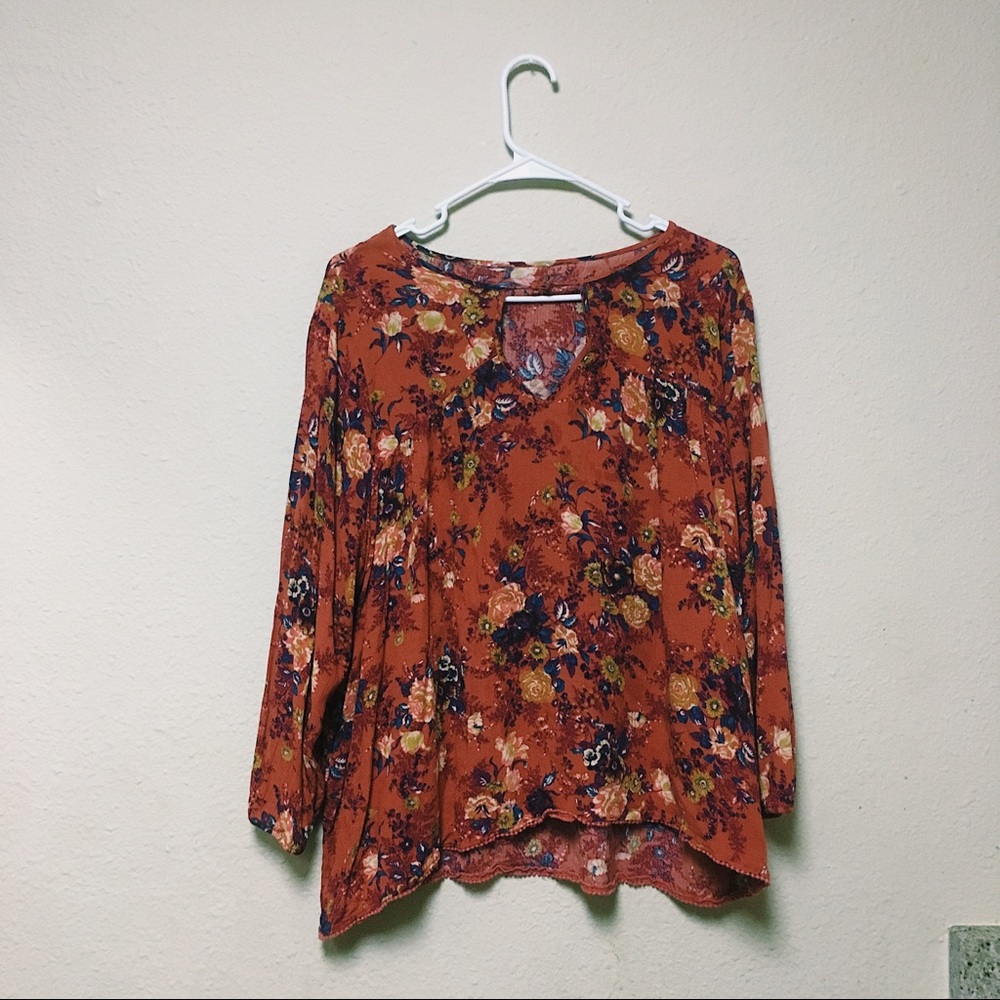 Free People Flower Blouse