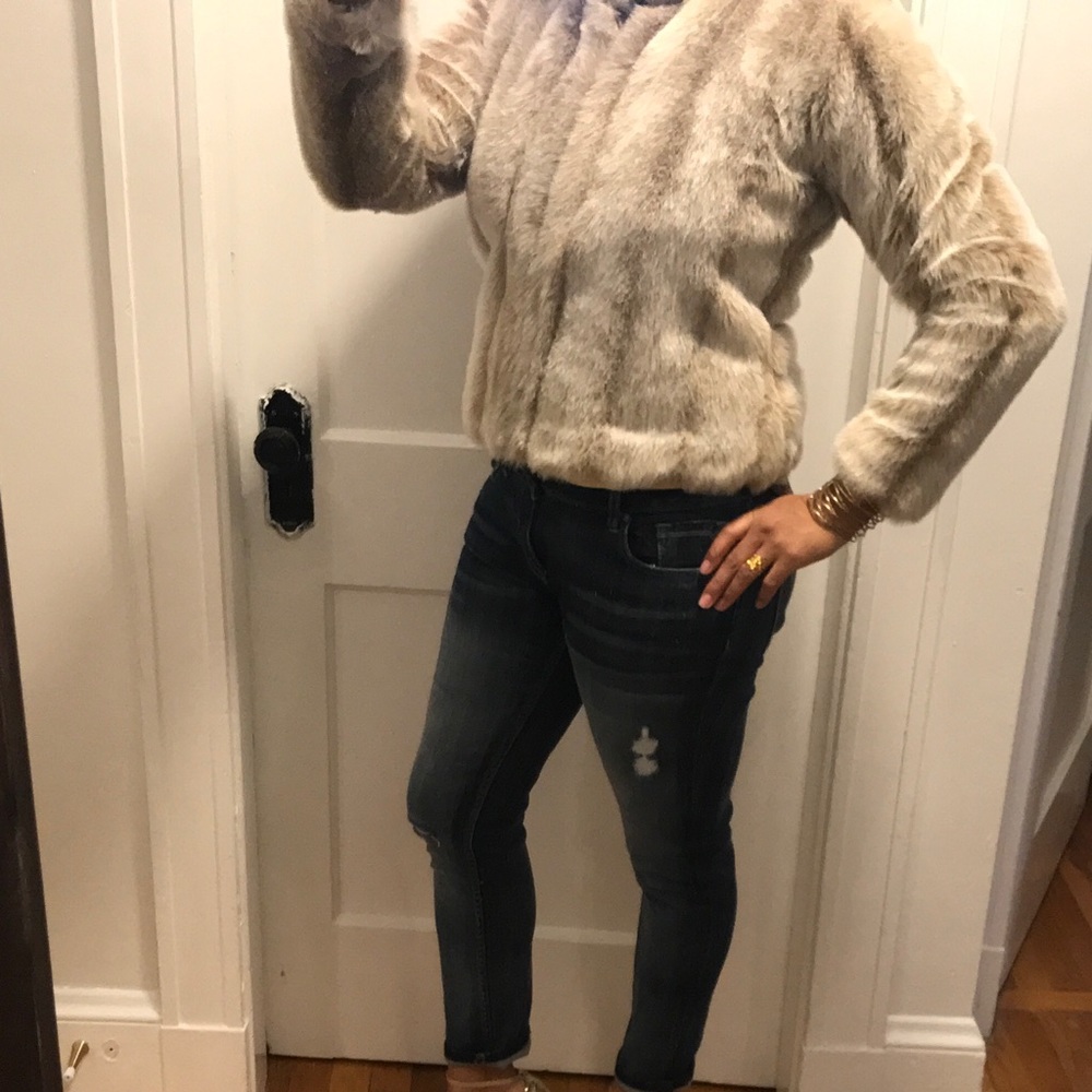 White House Black Market Faux Fur Jacket