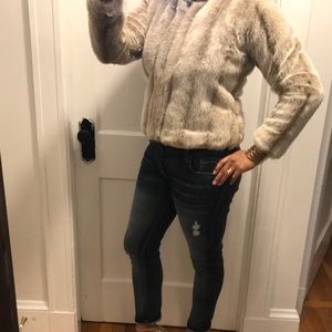 White House Black Market Faux Fur Jacket