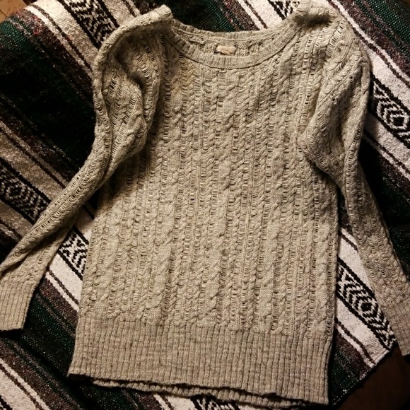Aerie grey wide knit sweater - Picture 1 of 4