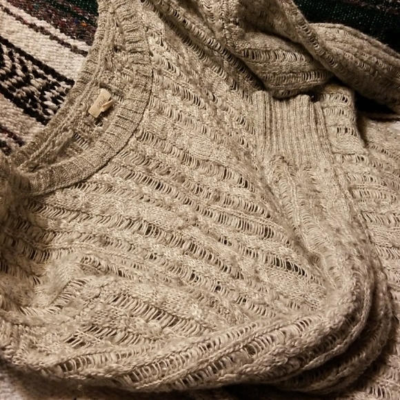 Aerie grey wide knit sweater - Picture 3 of 4