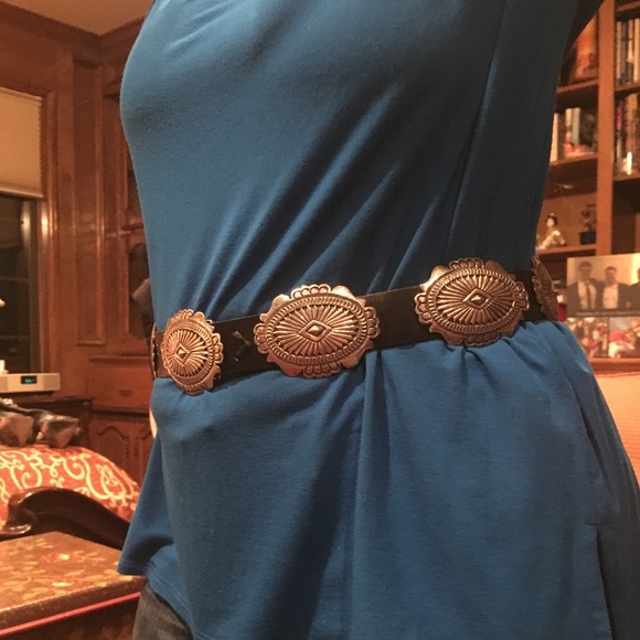 Vintage sterling silver concho belt main image 4