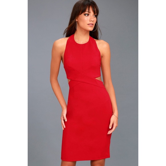 💖HP💖Lulu's Uniquely Chic Bodycon Halter - Picture 2 of 5