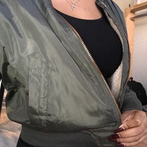 Olive green bomber jacket