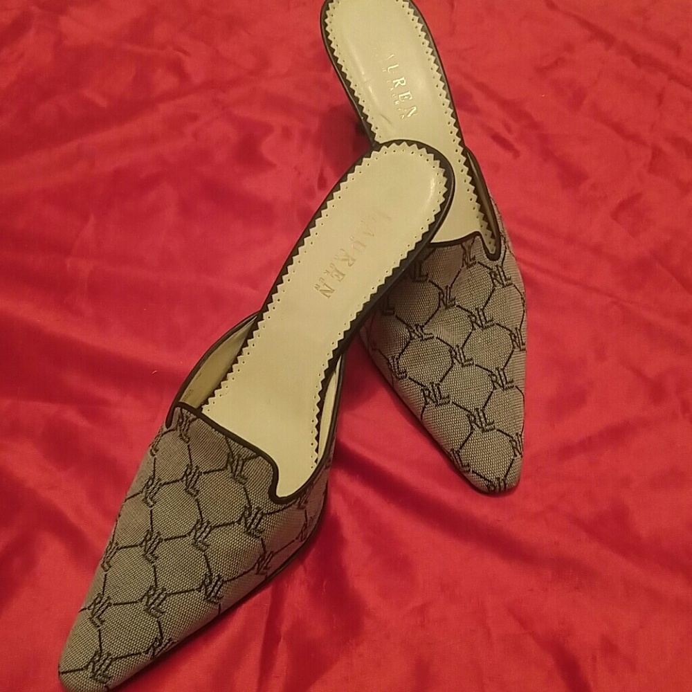 Kitty heel signature Ralph Lauren mule / slide