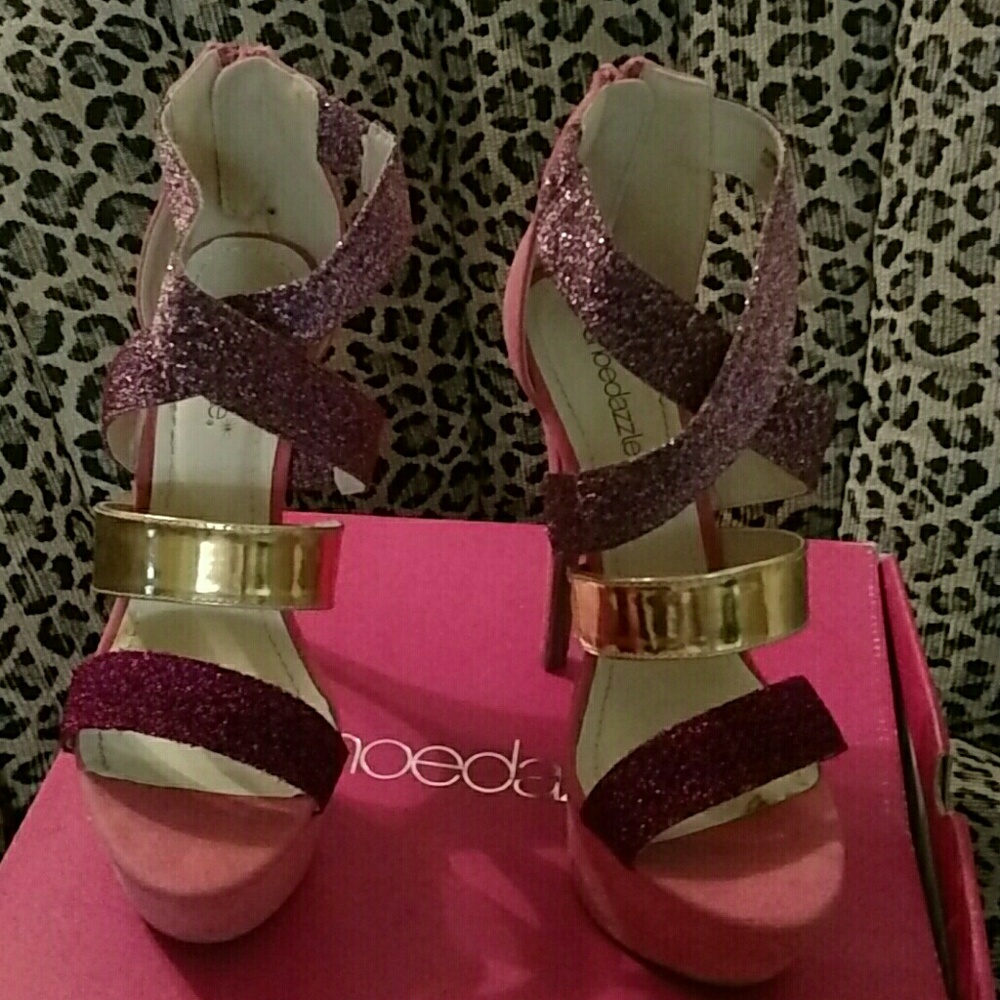 Pink/ Gold shoes - Picture 1 of 2