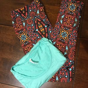 LuLaRoe XL Classic T and TC leggings set NWT