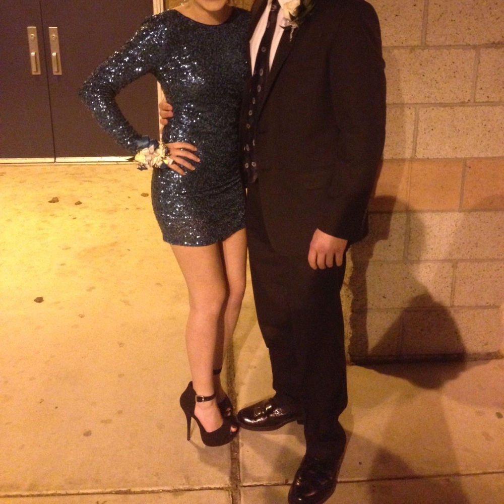 Turquoise Sequence mini dress