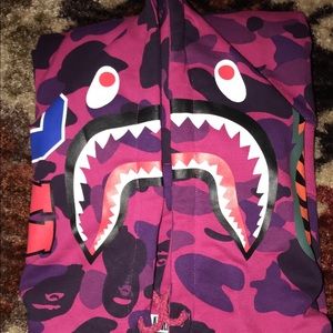 Purple BAPE A Bathing Ape hoodie