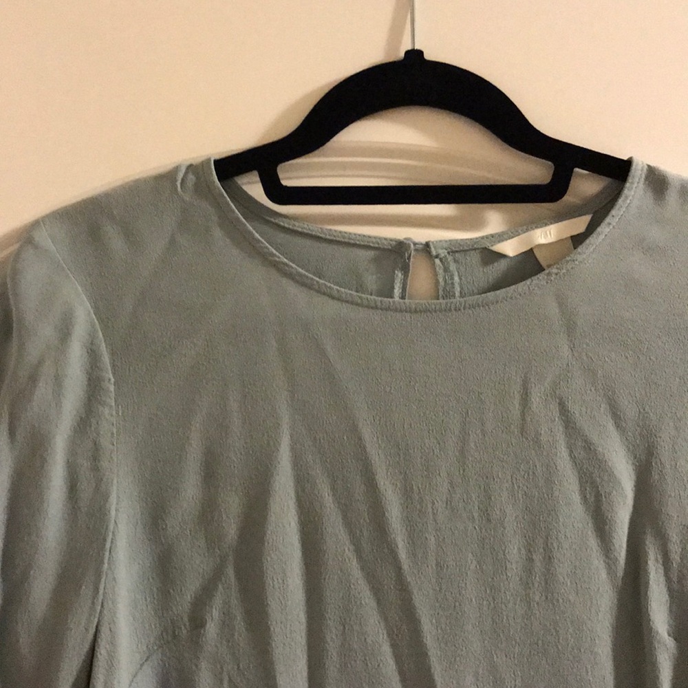 Long sleeve dirty blue top