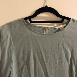 Long sleeve dirty blue top