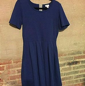 Lularoe Amelia XL navy blue jacquard print