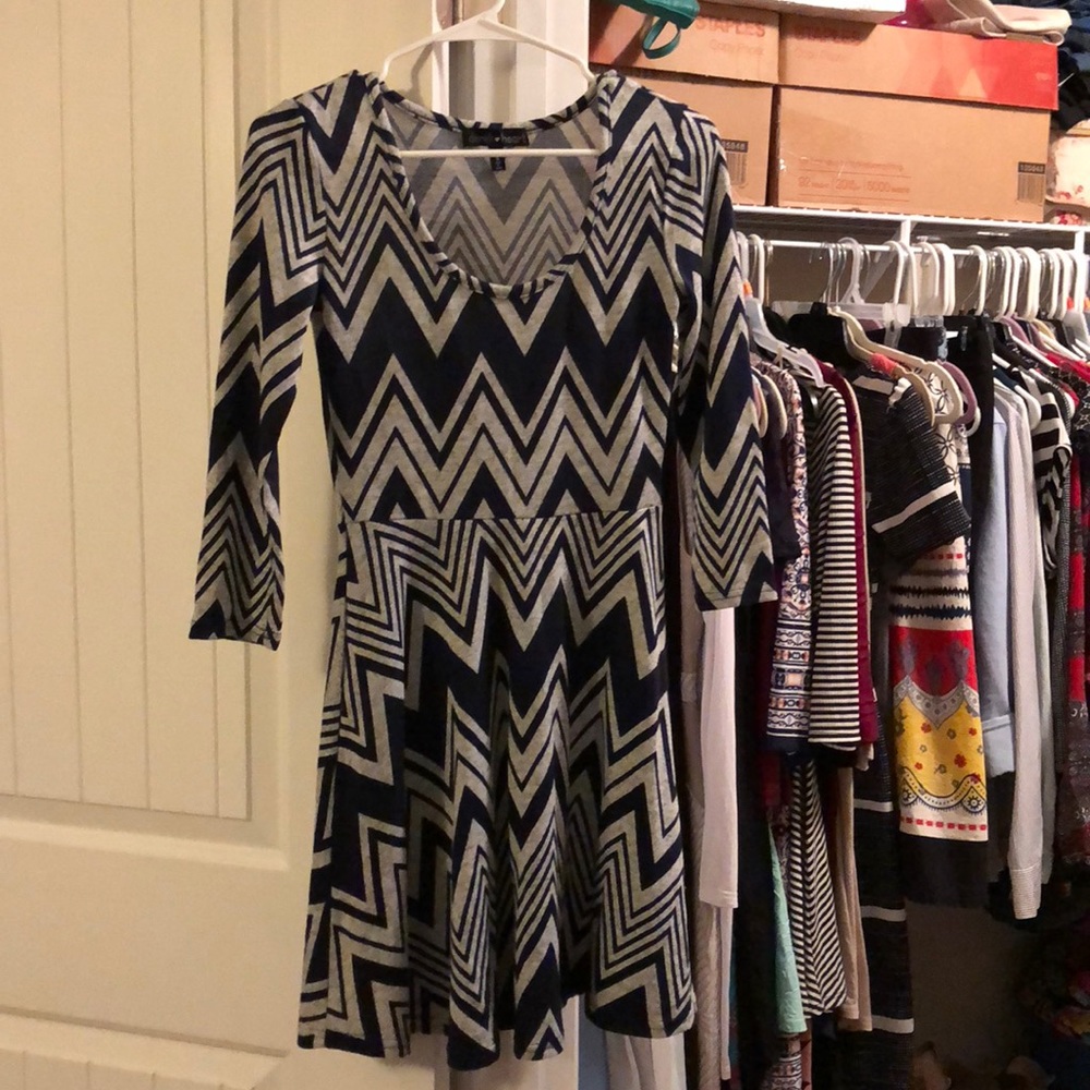 Grey and white dress