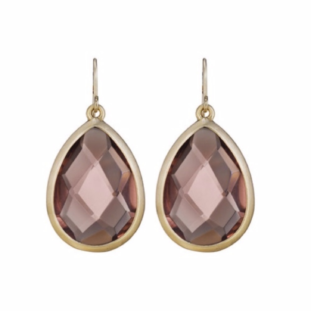 Minaret Light Rose Teardrop Earrings
