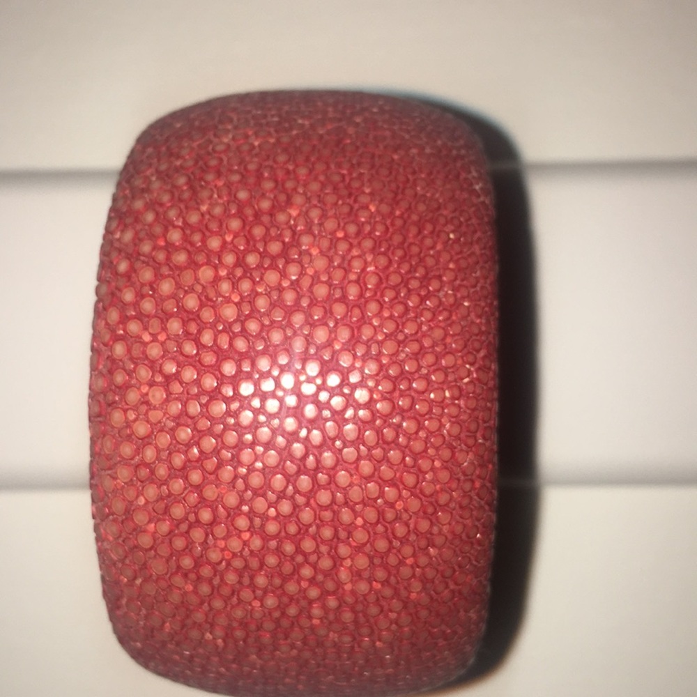 Snakeskin Pattern Leather Cuff Bracelet - image 2