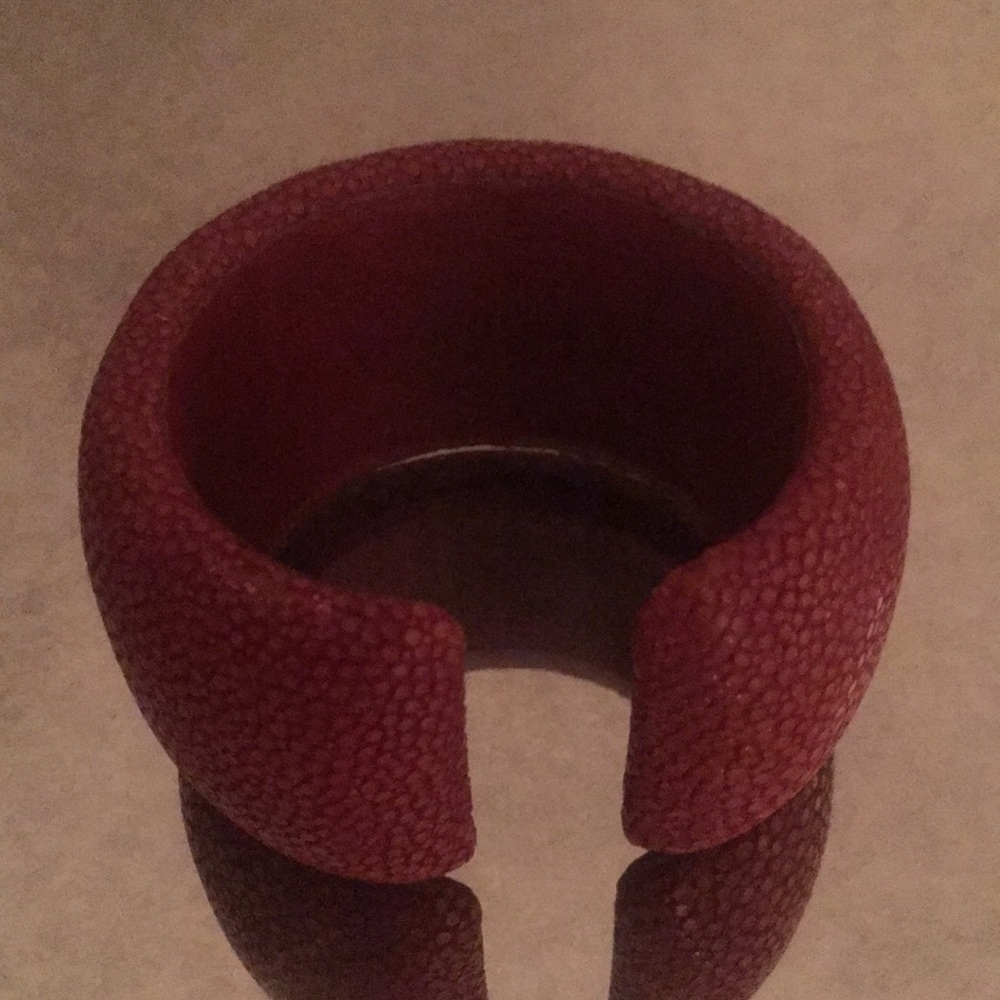 Snakeskin Pattern Leather Cuff Bracelet - image 4