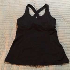 Lululemon Size 6 Black Cross-back Tank