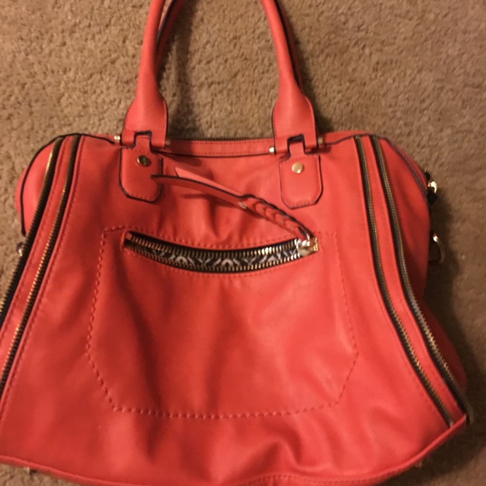 Orange leather purse