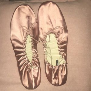 ZARA SOFT SATEEN BALLERINAS