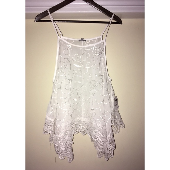 Charlotte Russe Tops - Beautiful white sheer flowy tank top