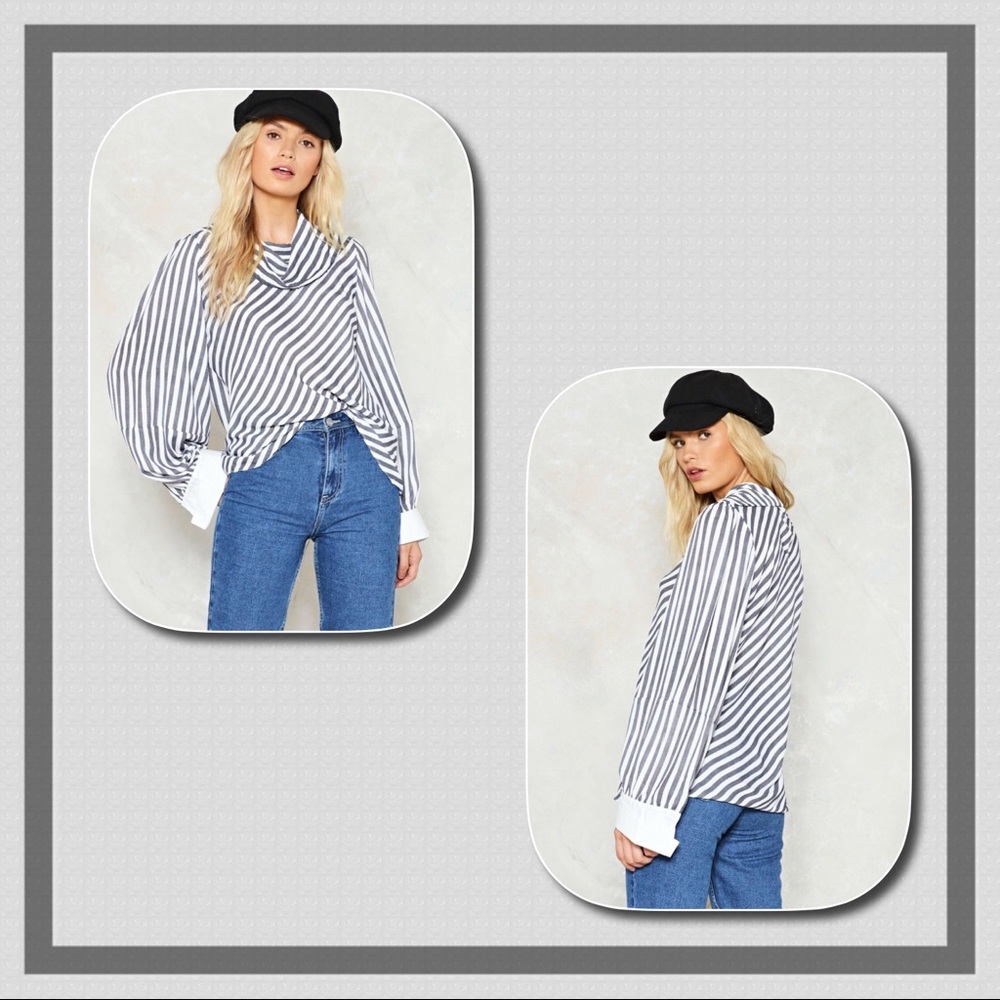 Nasty Gal Silky Cowl Neck Blouse