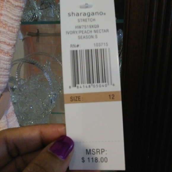 Pink & White Sharagano Dress NWT - Picture 3 of 5