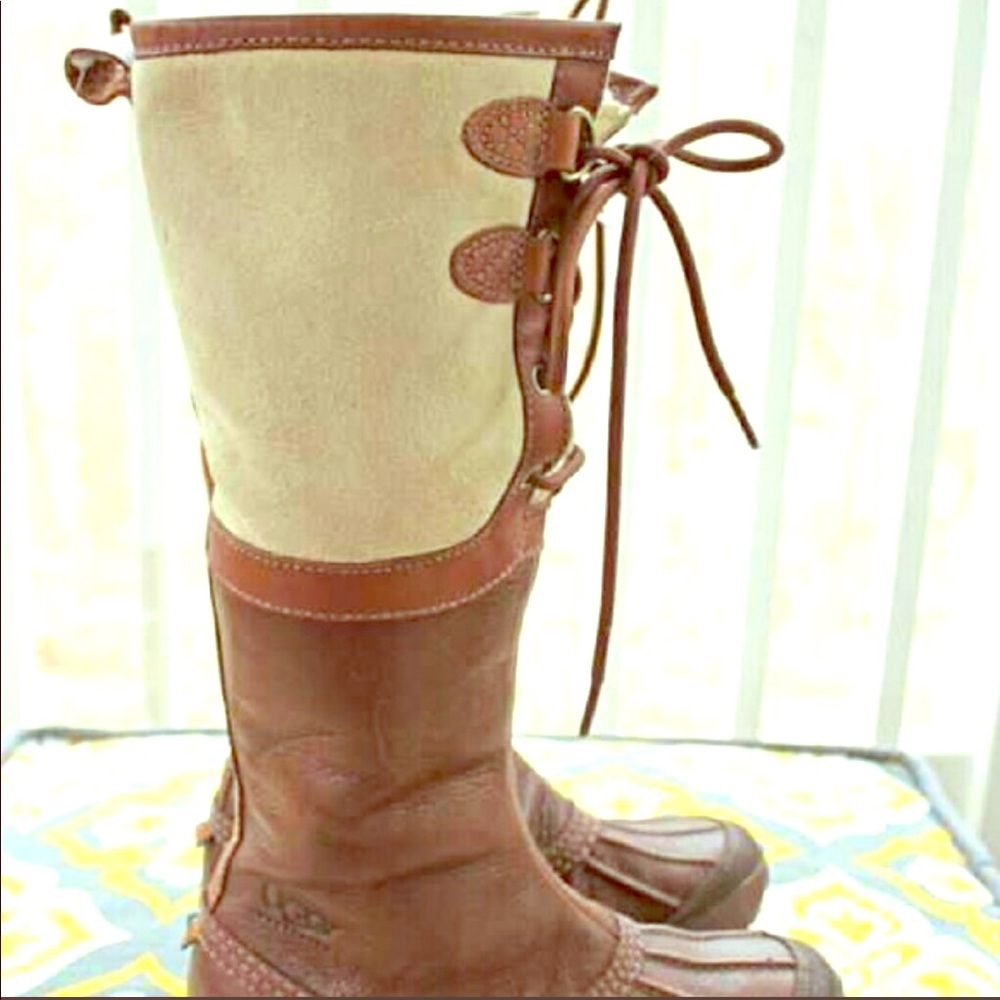 UGG 🦆Duck Boots Tall Leather Lace Up