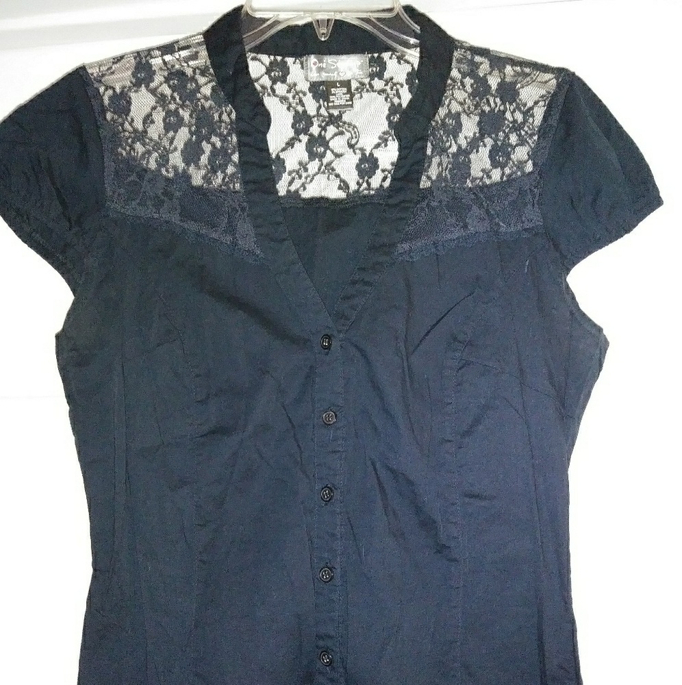 One Step Up Blue Lace Shirt