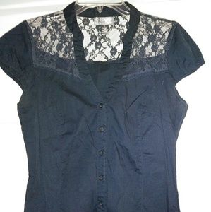 One Step Up Blue Lace Shirt